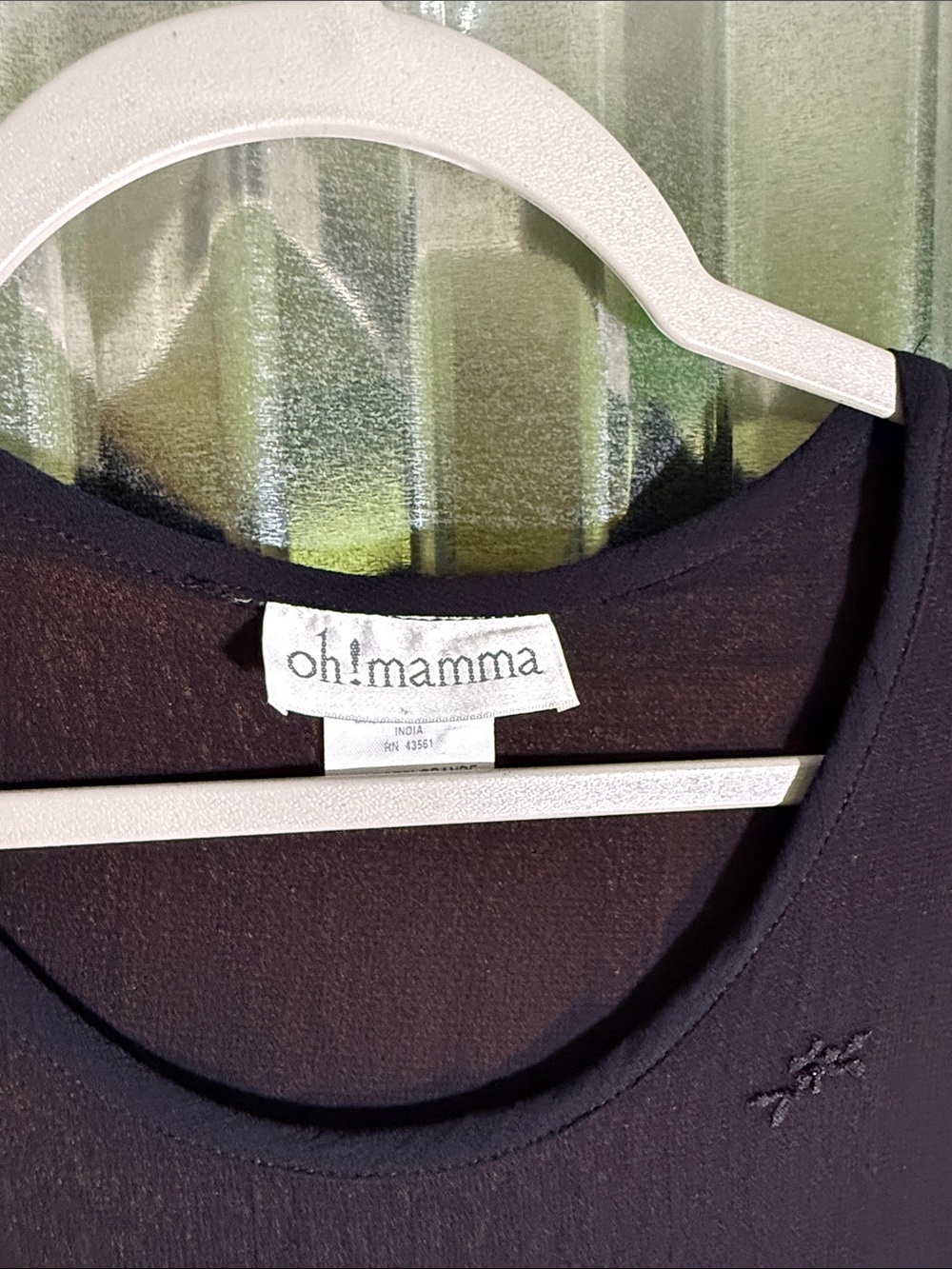 Oh! Mamma Black Embroidered Crew Neck Maxi Dress